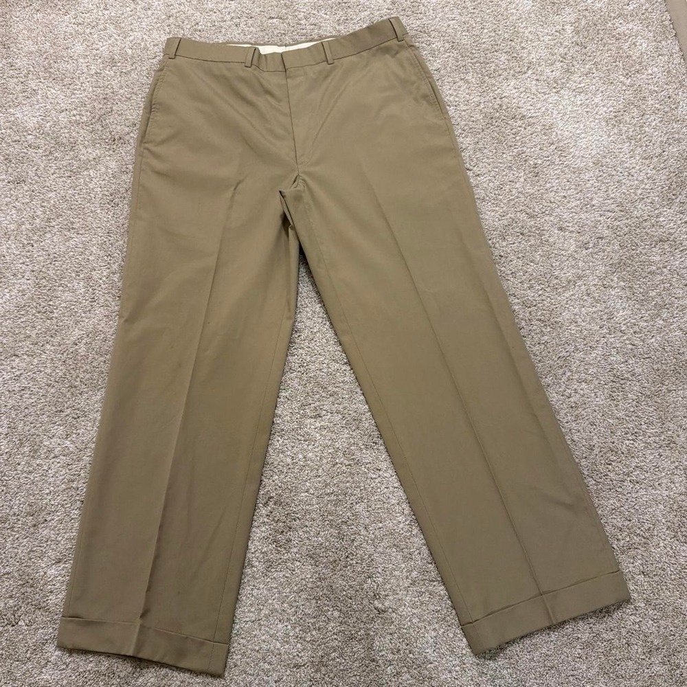 90s Vintage Made in USA Brooks Brothers Dress Pants | Khaki | 34x30
